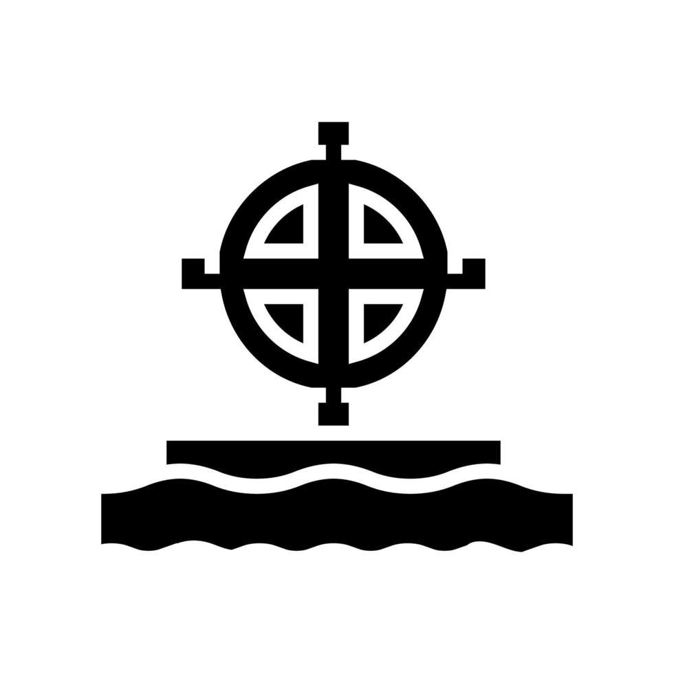 tumba cruz glifo icono vector aislado ilustración