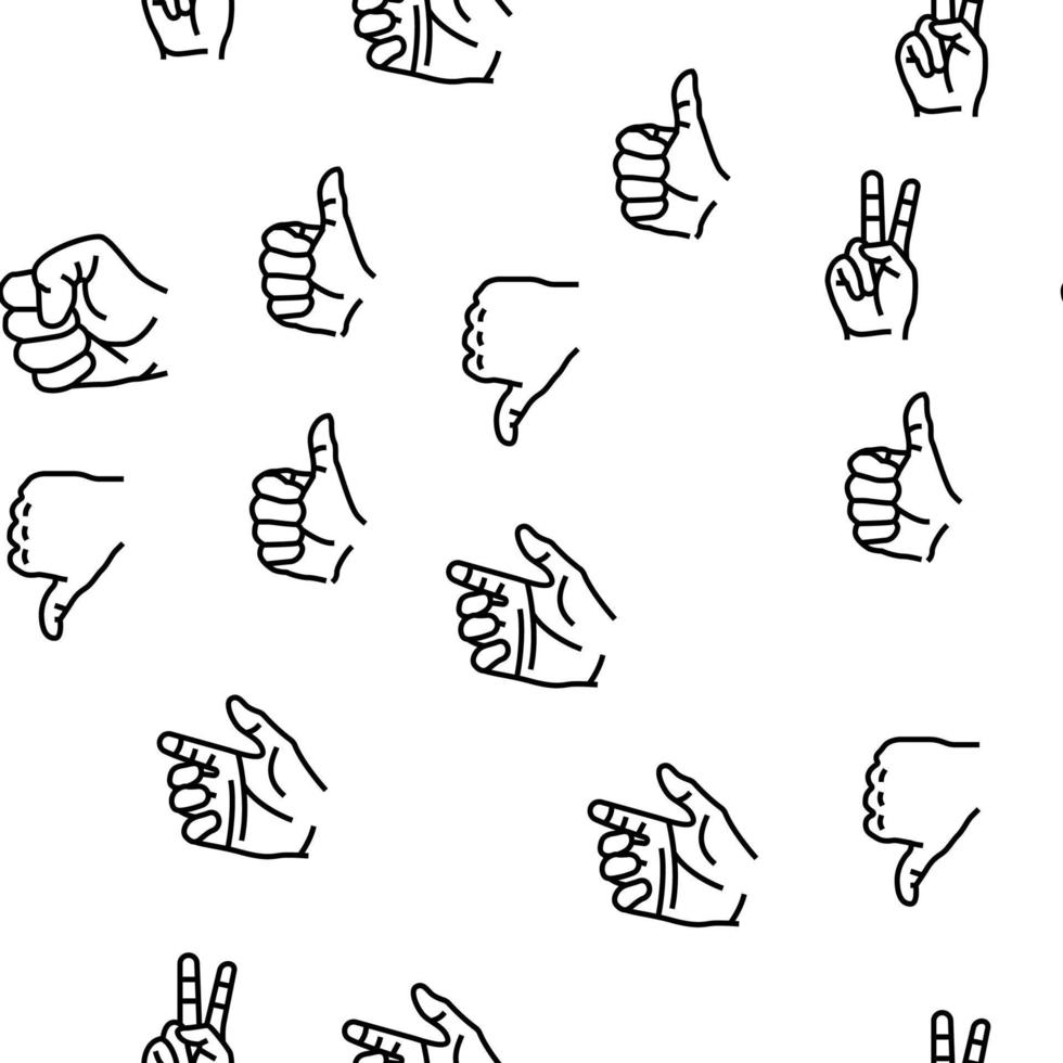 Hand Gesture And Gesticulate Vector Seamless Pattern