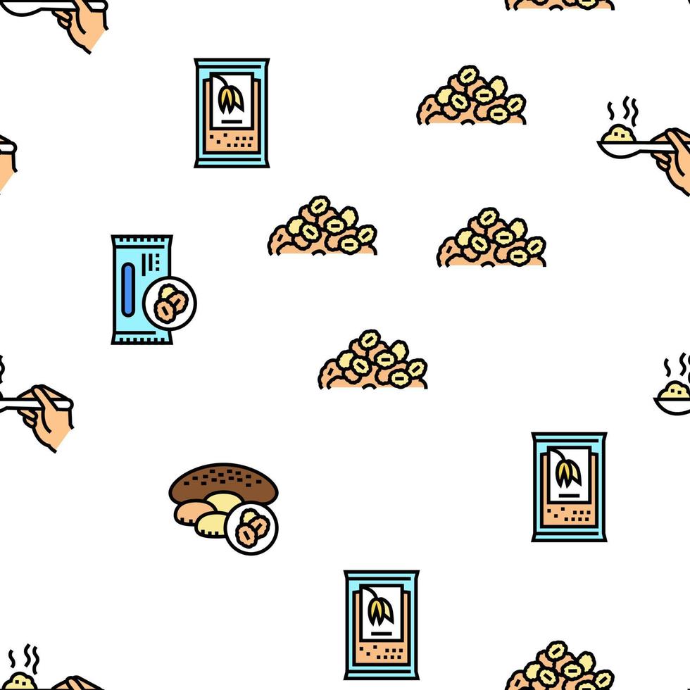 Oatmeal Nutrition Vector Seamless Pattern
