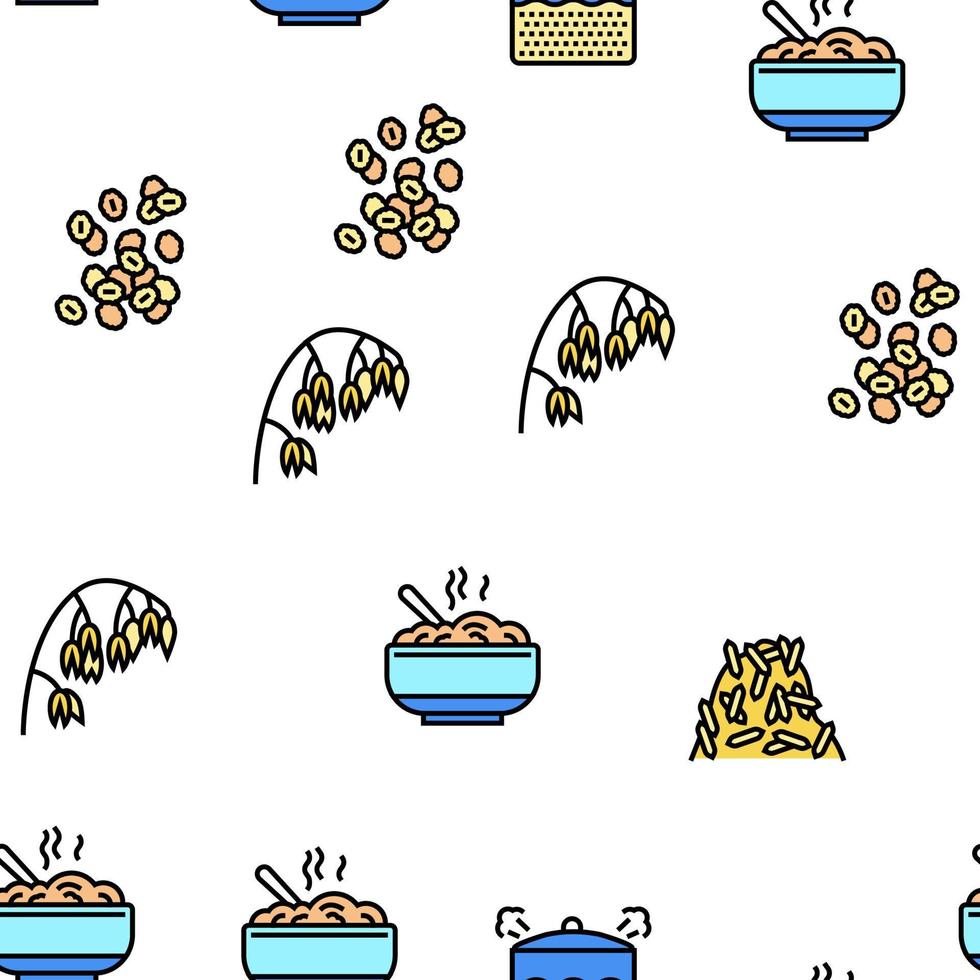 Oatmeal Nutrition Vector Seamless Pattern