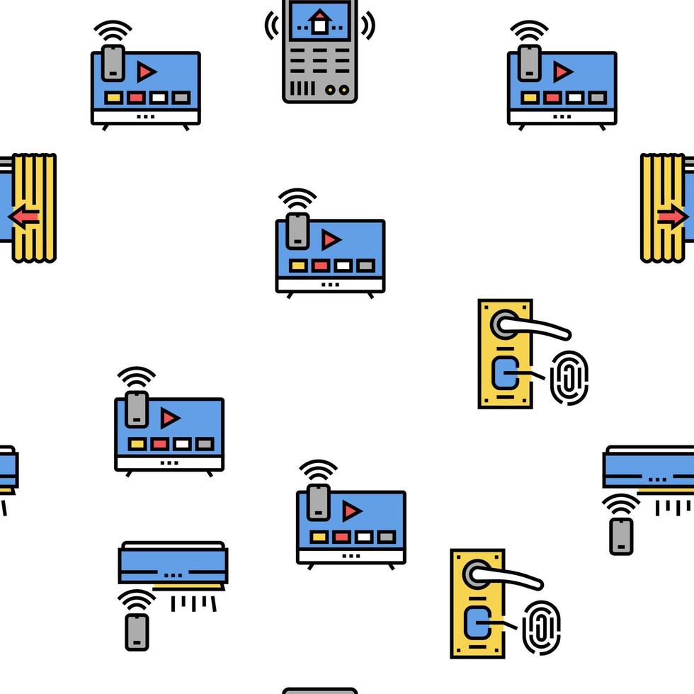 Smart Home Equipment Vector Seamless Pattern