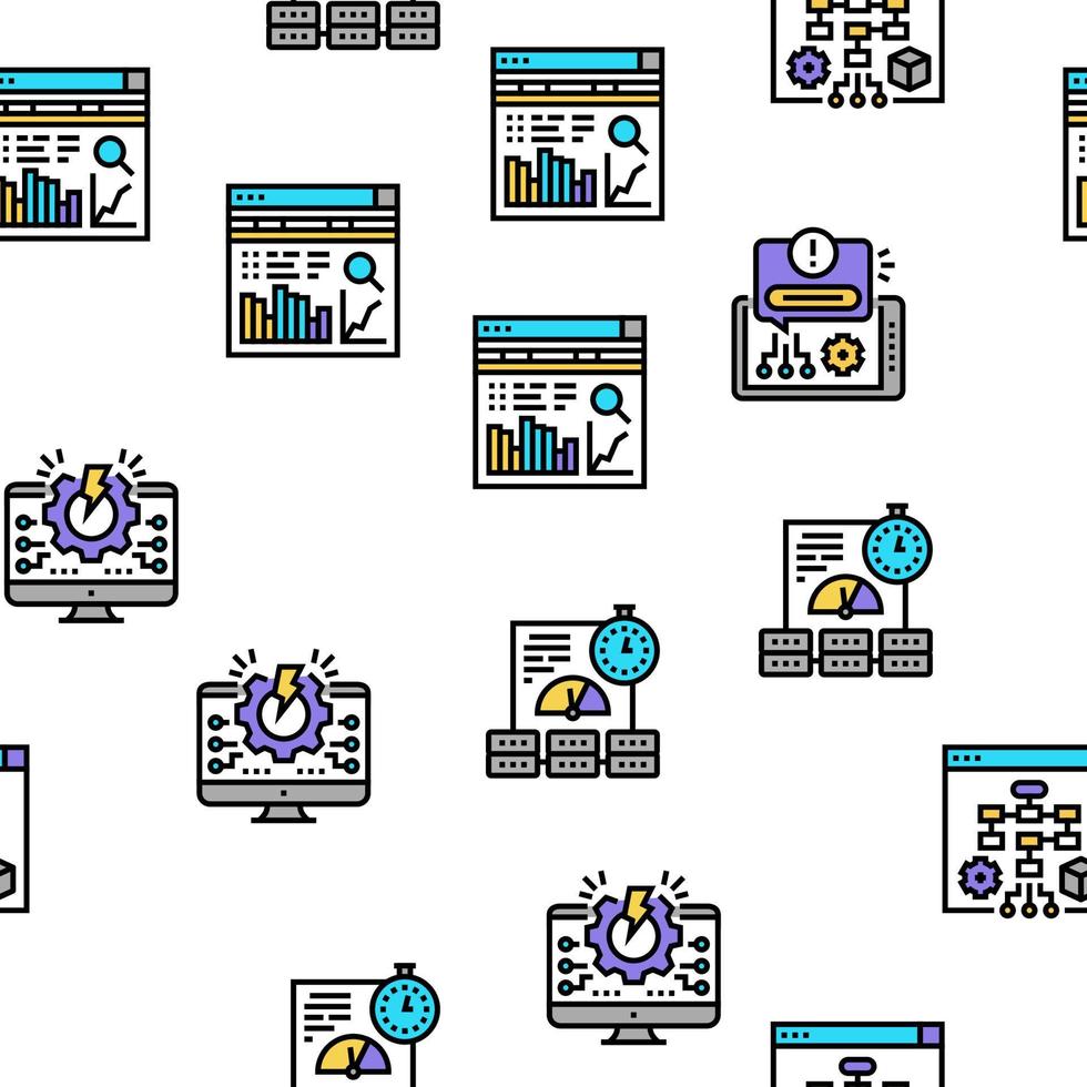 System Work Process Vector Seamless Pattern