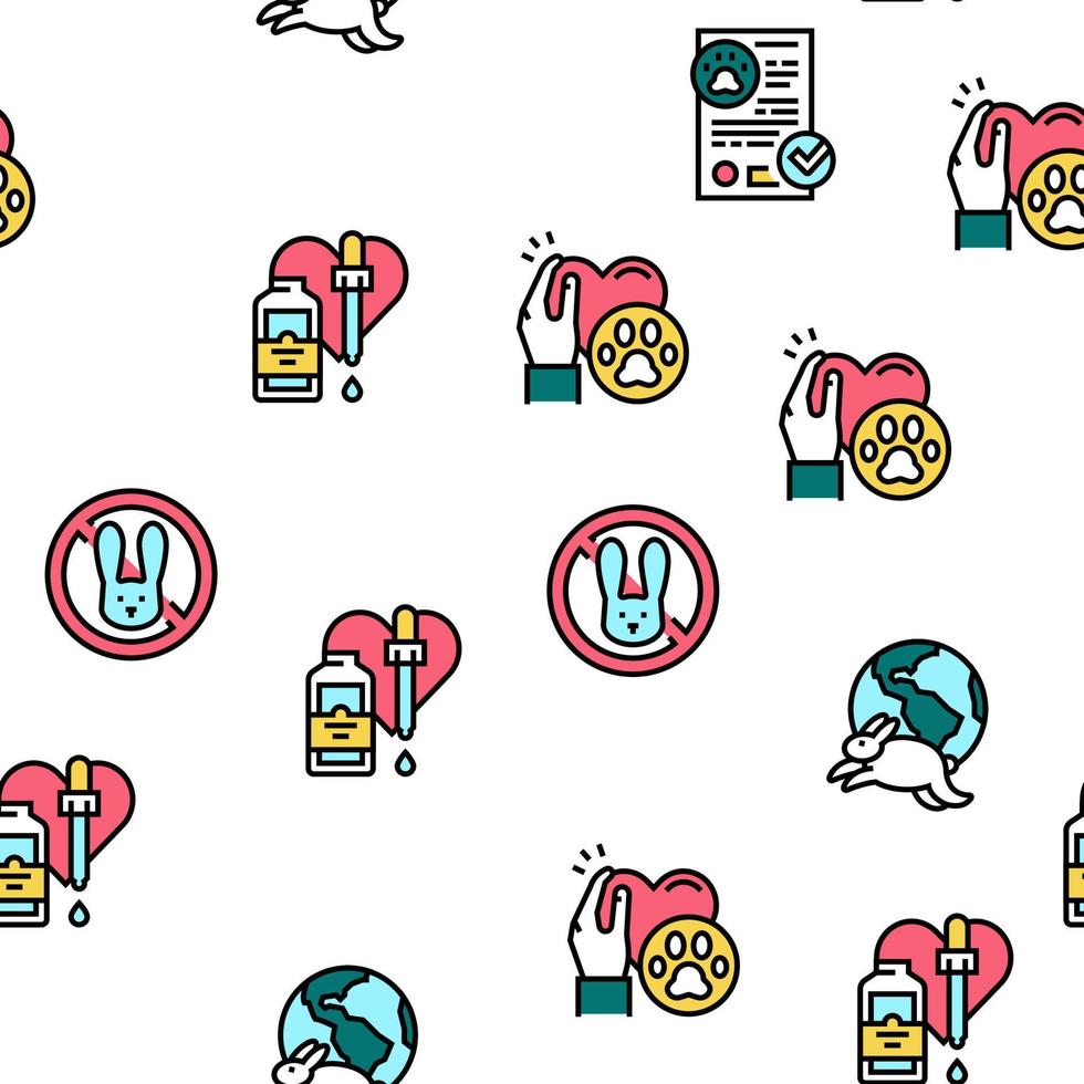 Cruelty Free Animals Vector Seamless Pattern