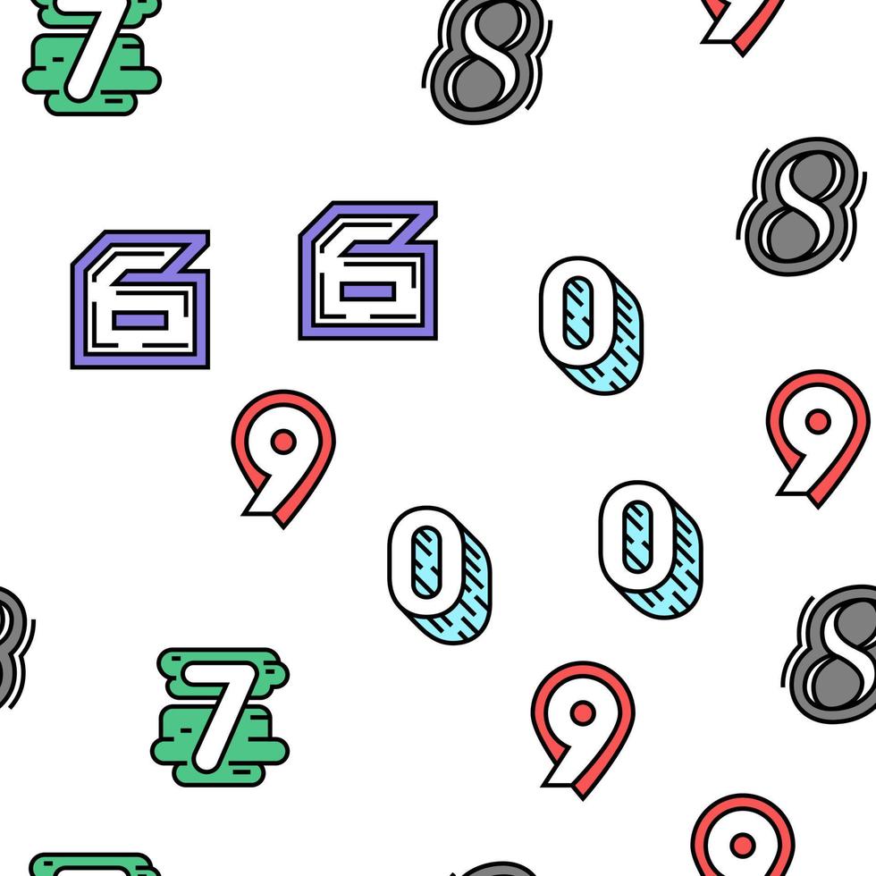 Numbers Numeral Title Vector Seamless Pattern