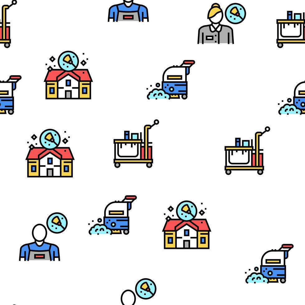 Housekeeping Cleaning Vector Seamless Pattern