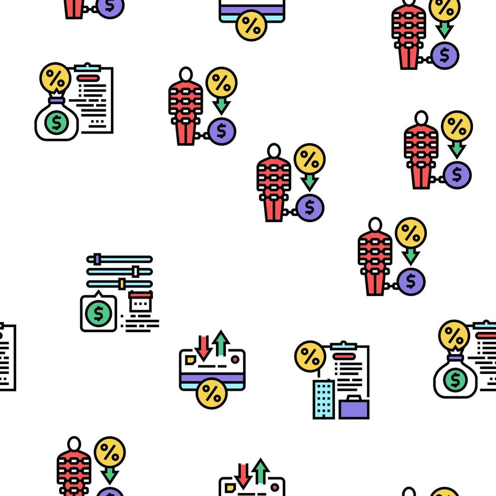 Loan Financial Credit Vector Seamless Pattern