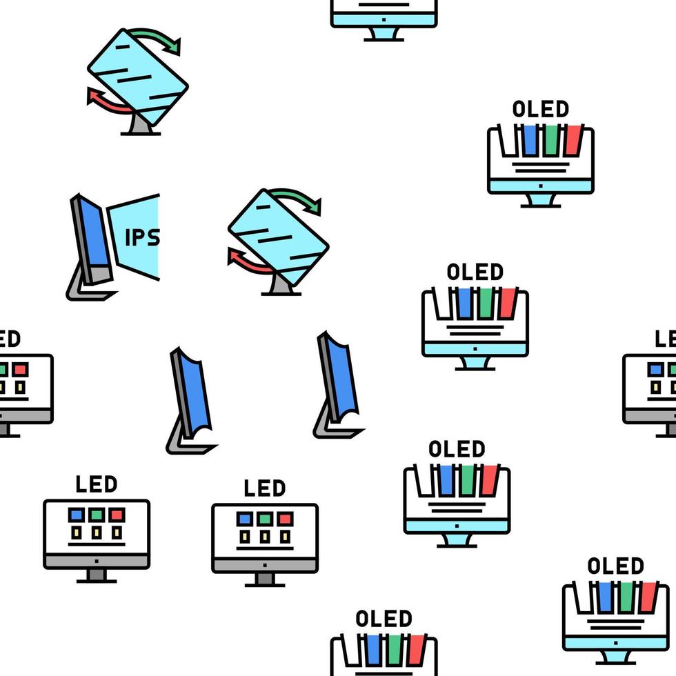 Computer Pc Monitor Vector Seamless Pattern