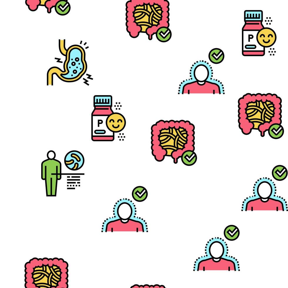 Probiotics Bacterium Vector Seamless Pattern