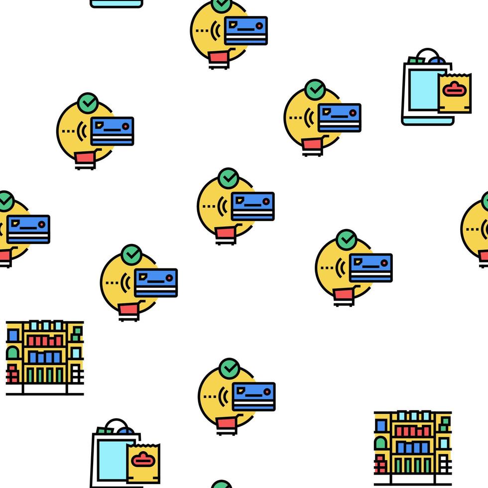 Purchases And Shopping Vector Seamless Pattern