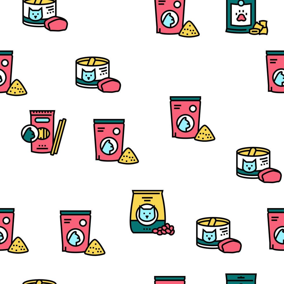 Pet Products Food Vector Seamless Pattern