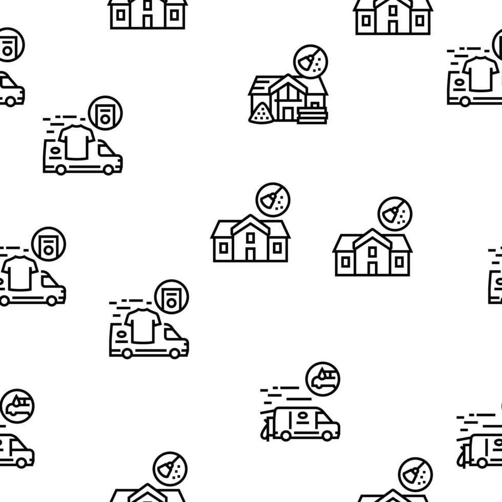 Cleaning Building And Equipment Vector Seamless Pattern