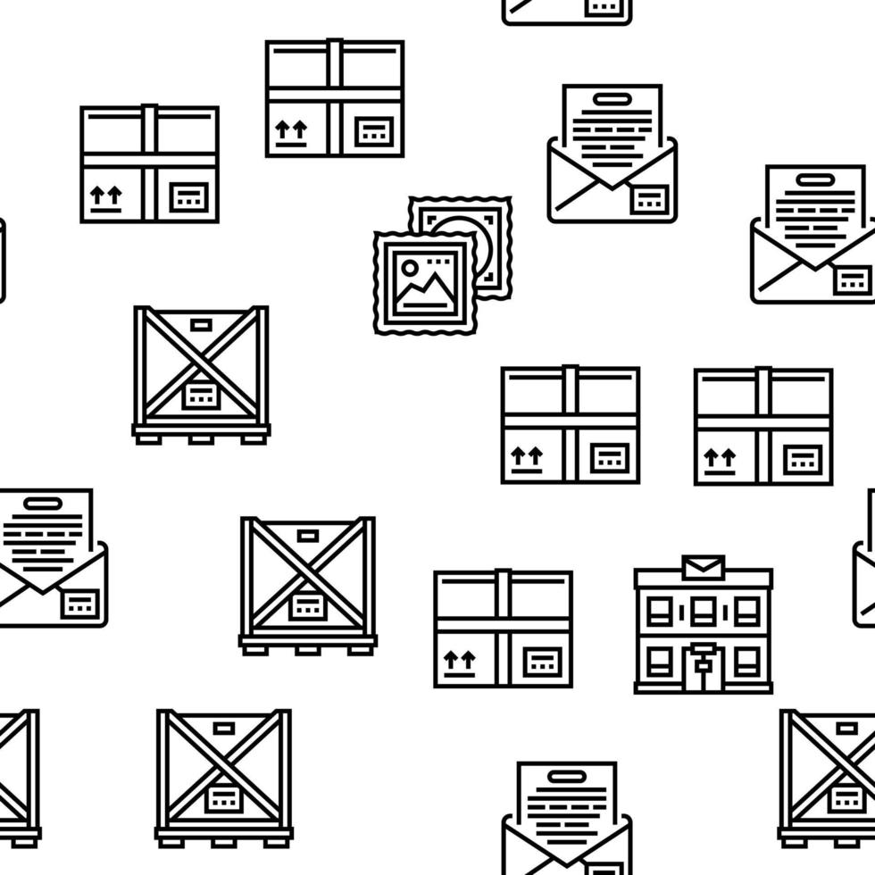 servicio de entrega de la oficina de correos vector de patrones sin fisuras