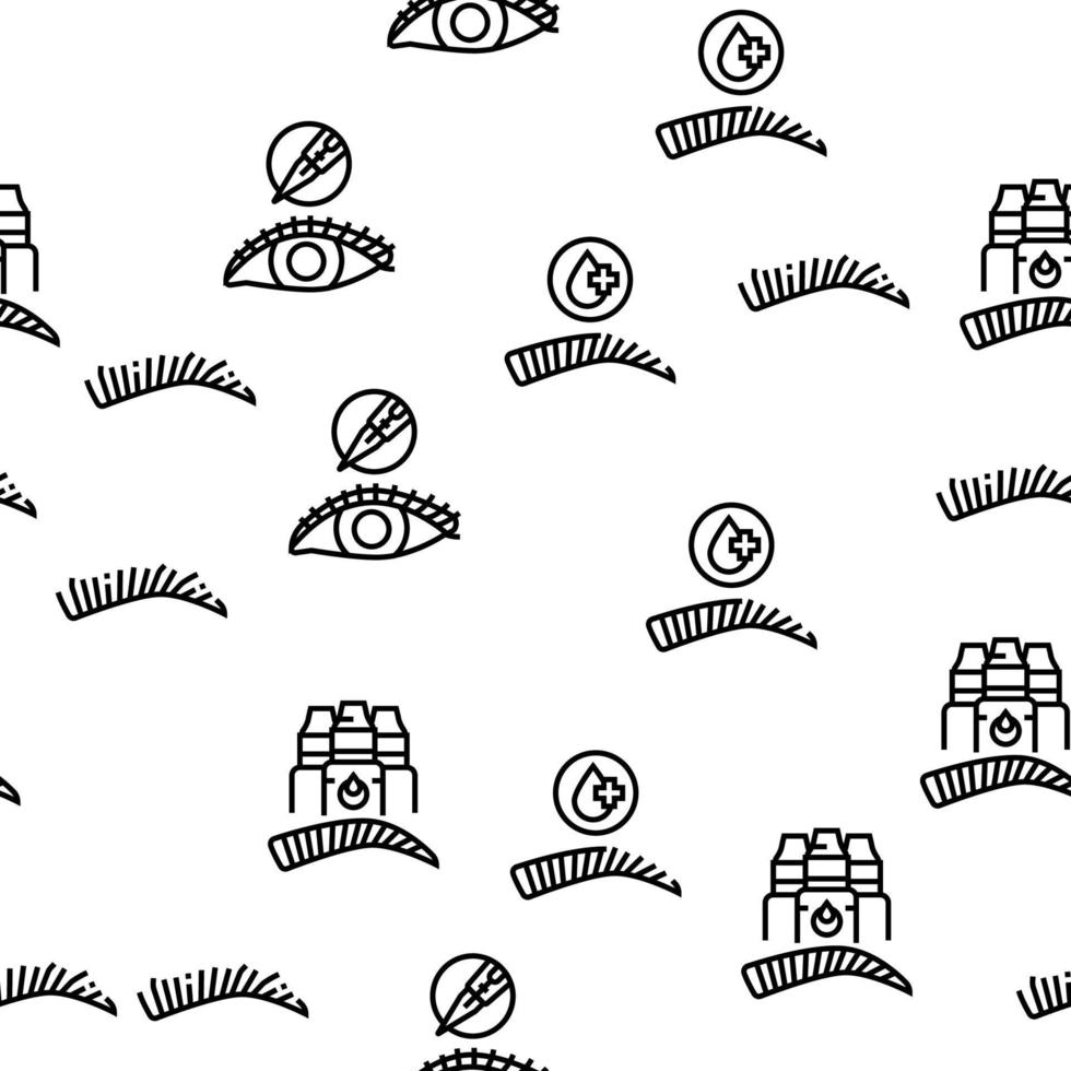 Eyebrow Tattoo Beauty Procedure Vector Seamless Pattern