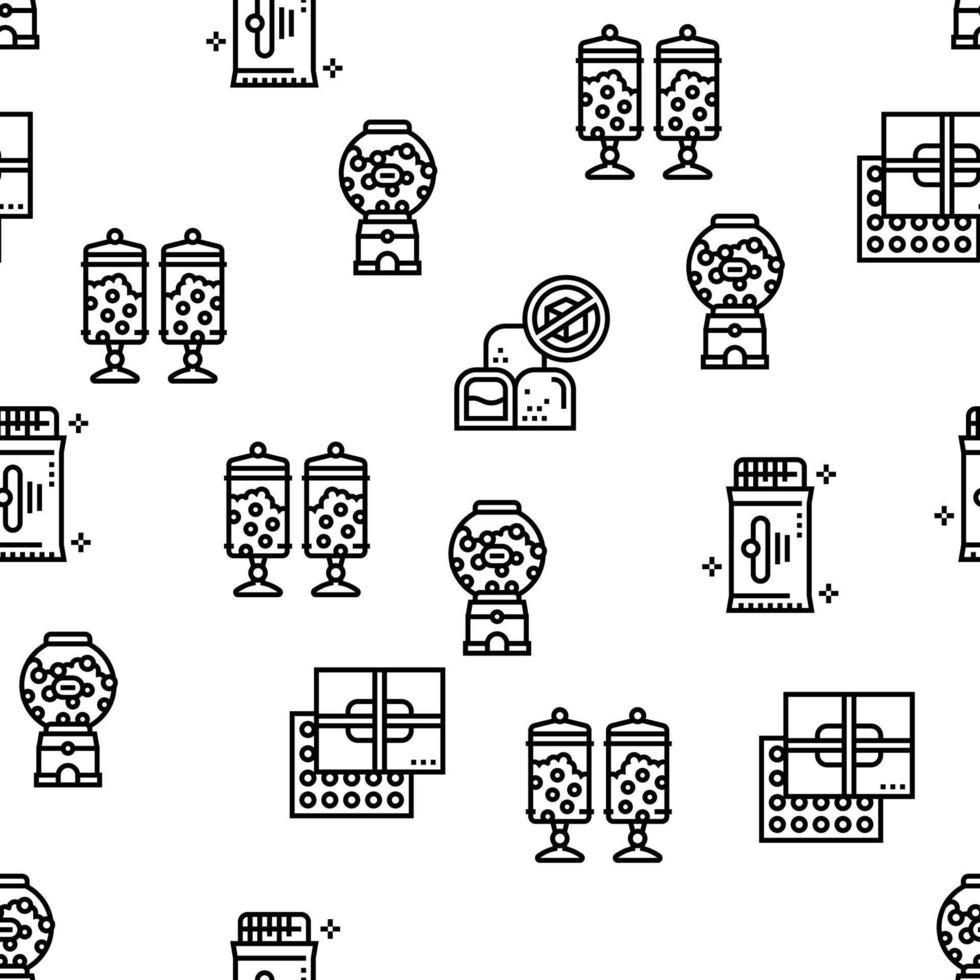 Candy Shop Product Vector Seamless Pattern
