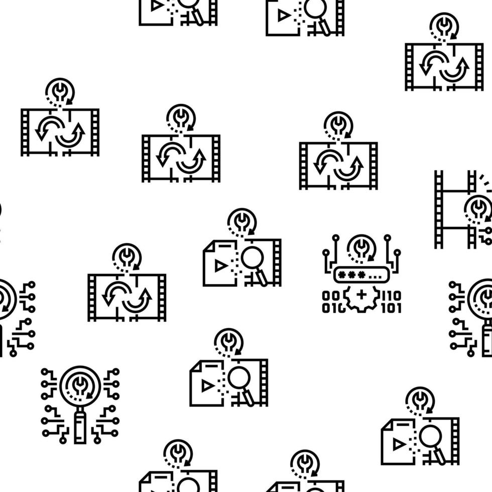 Data Recovery Computer Processing Vector Seamless Pattern