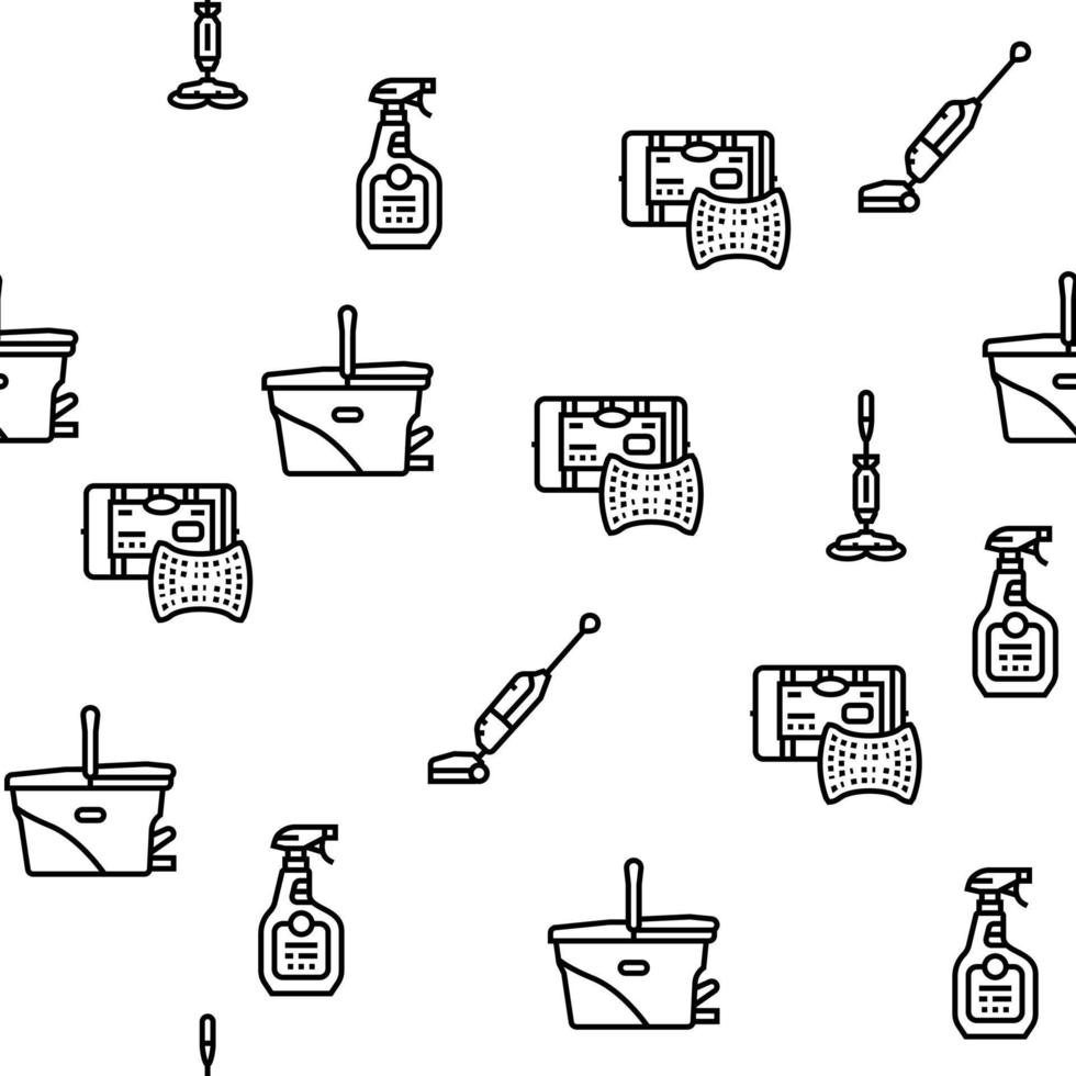 Cleaning And Washing Accessories Vector Seamless Pattern