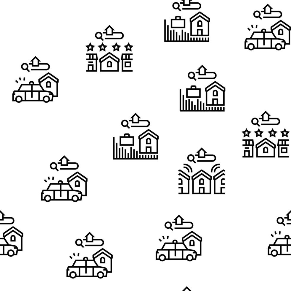 Property Rental Agency Vector Seamless Pattern