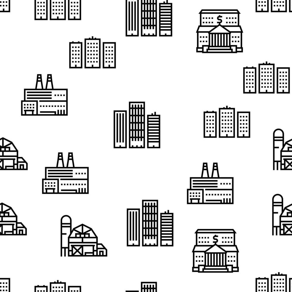 Building Architecture Vector Seamless Pattern