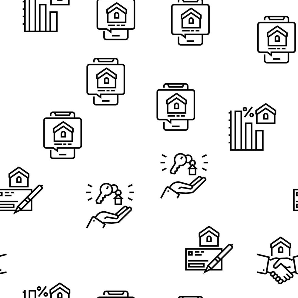 Mortgage Real Estate Vector Seamless Pattern