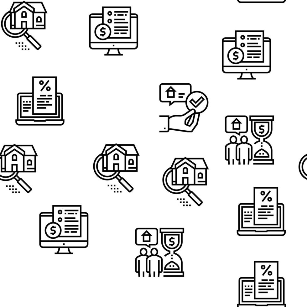 Mortgage Real Estate Vector Seamless Pattern