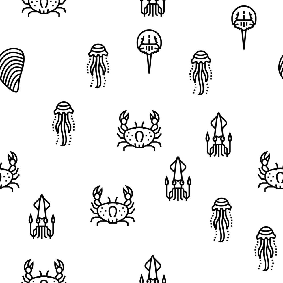 Ocean Underwater Life Vector Seamless Pattern