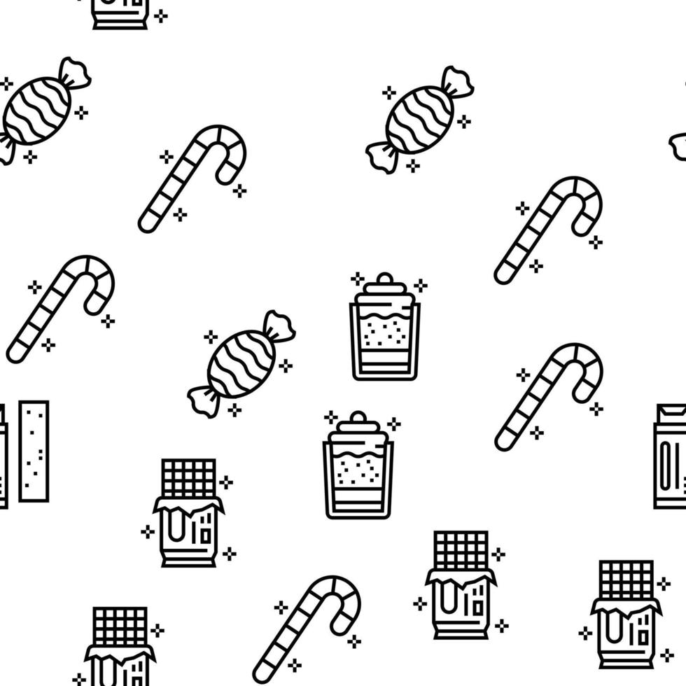 Candy Shop Product Vector Seamless Pattern