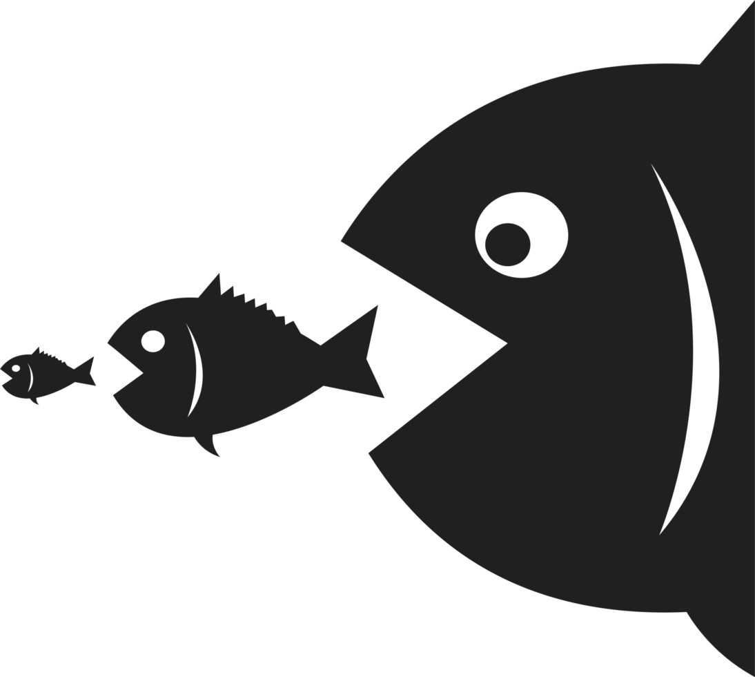 big fish eat little fish icon png