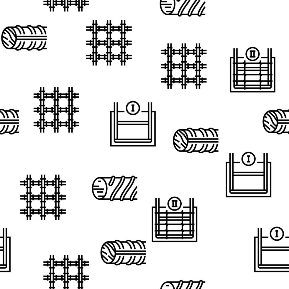 Rebar Construction Vector Seamless Pattern