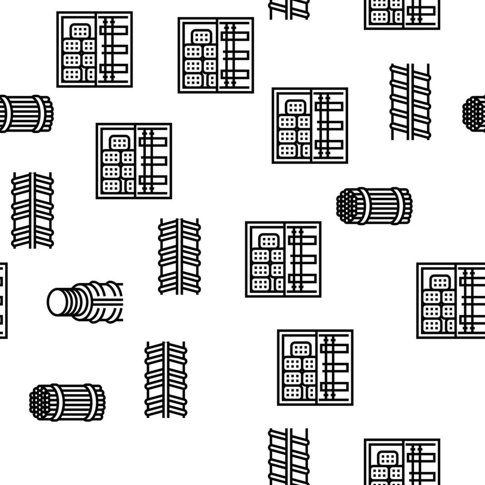 Rebar Construction Vector Seamless Pattern