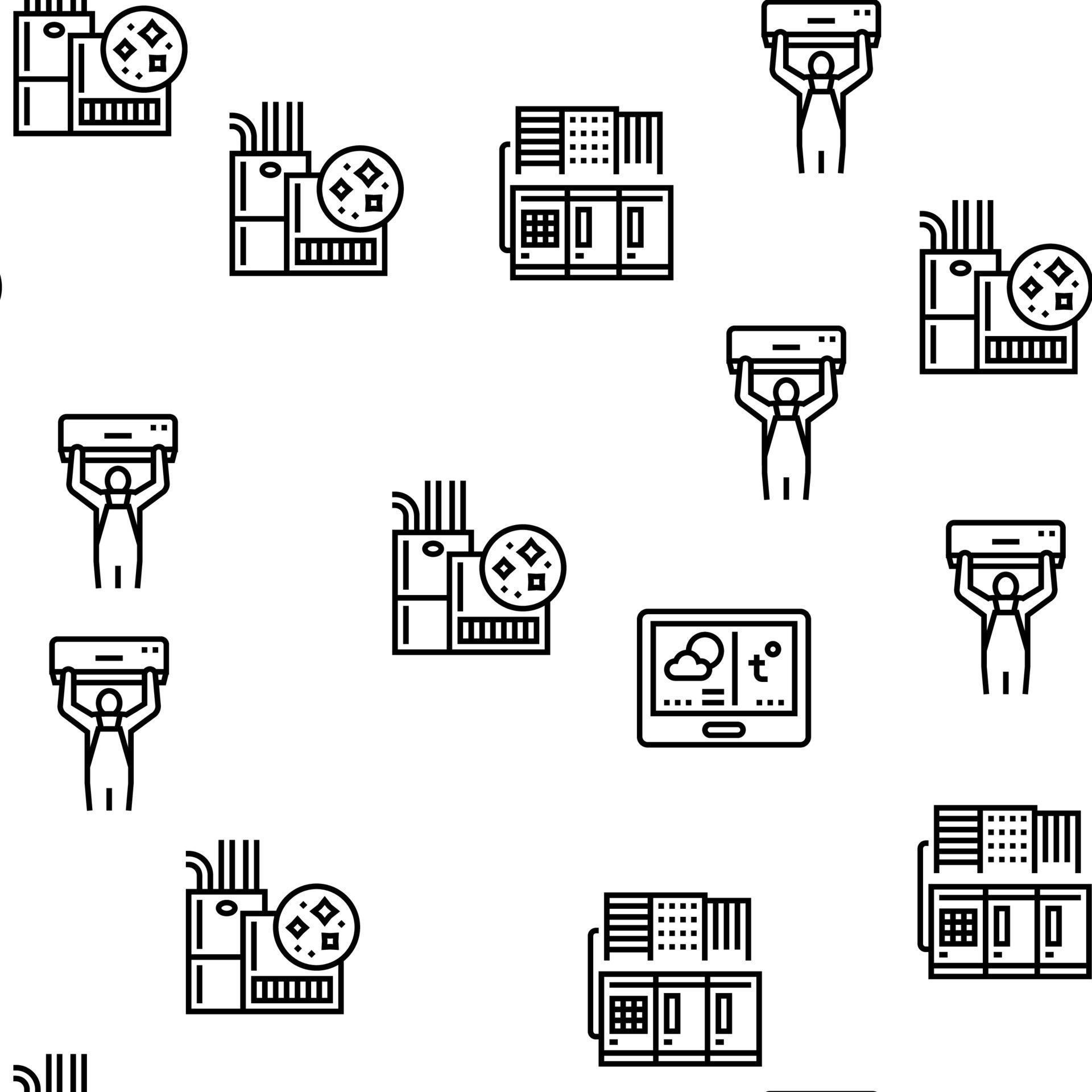 Conditioning System Electronics Vector Seamless Pattern 10144647 Vector ...