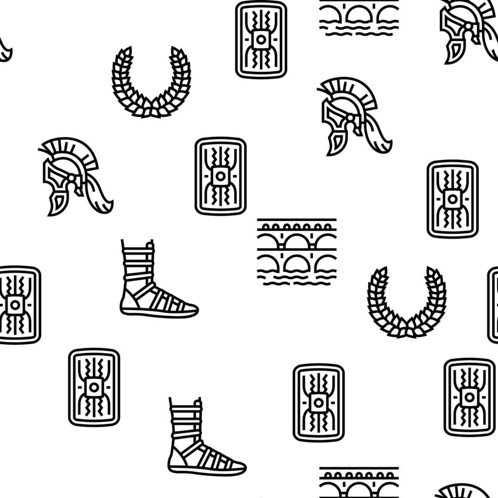 Ancient Rome Antique History Vector Seamless Pattern