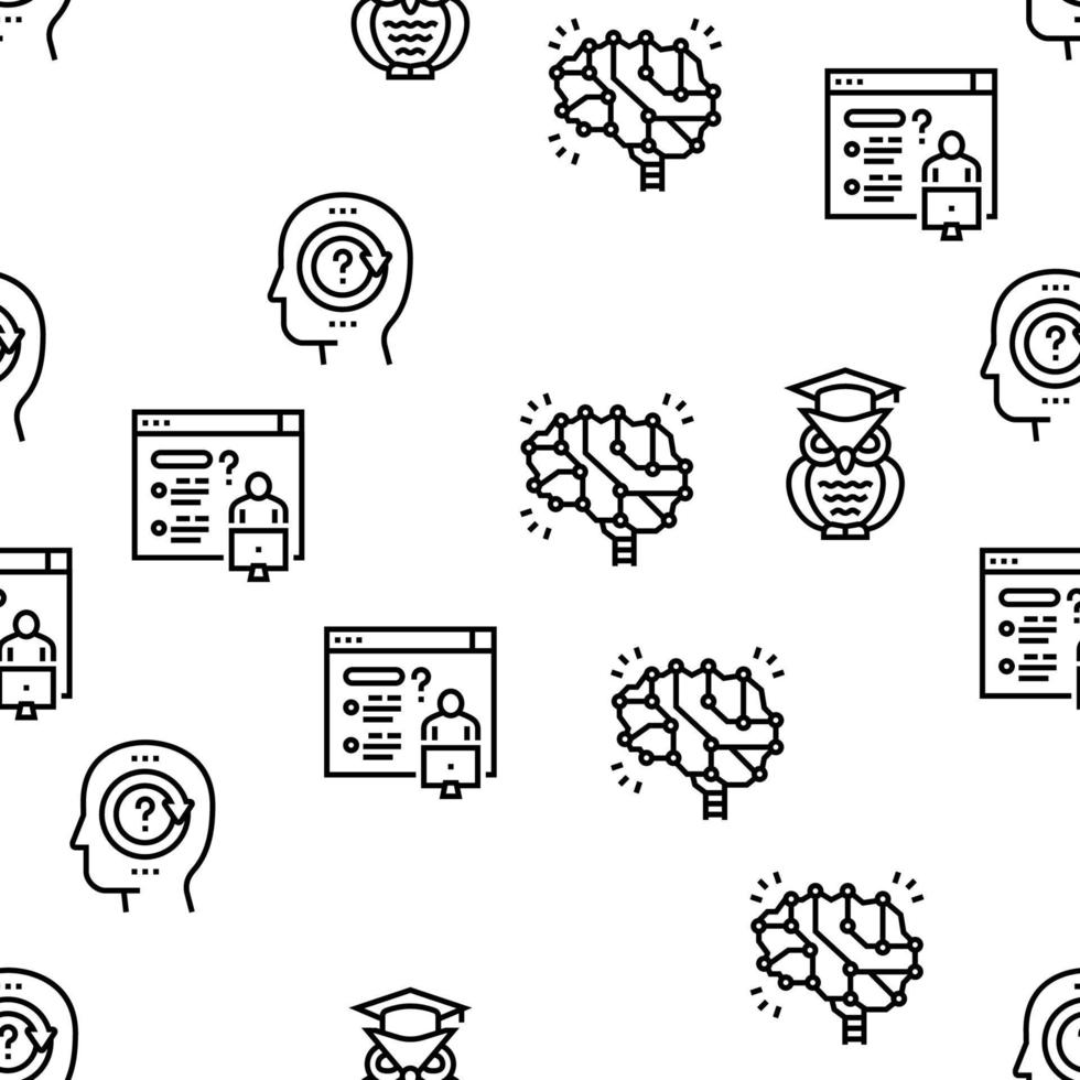 Knowledge And Mind Intelligence Vector Seamless Pattern