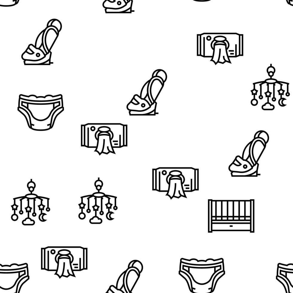 Baby Shop Selling Tool Vector Seamless Pattern