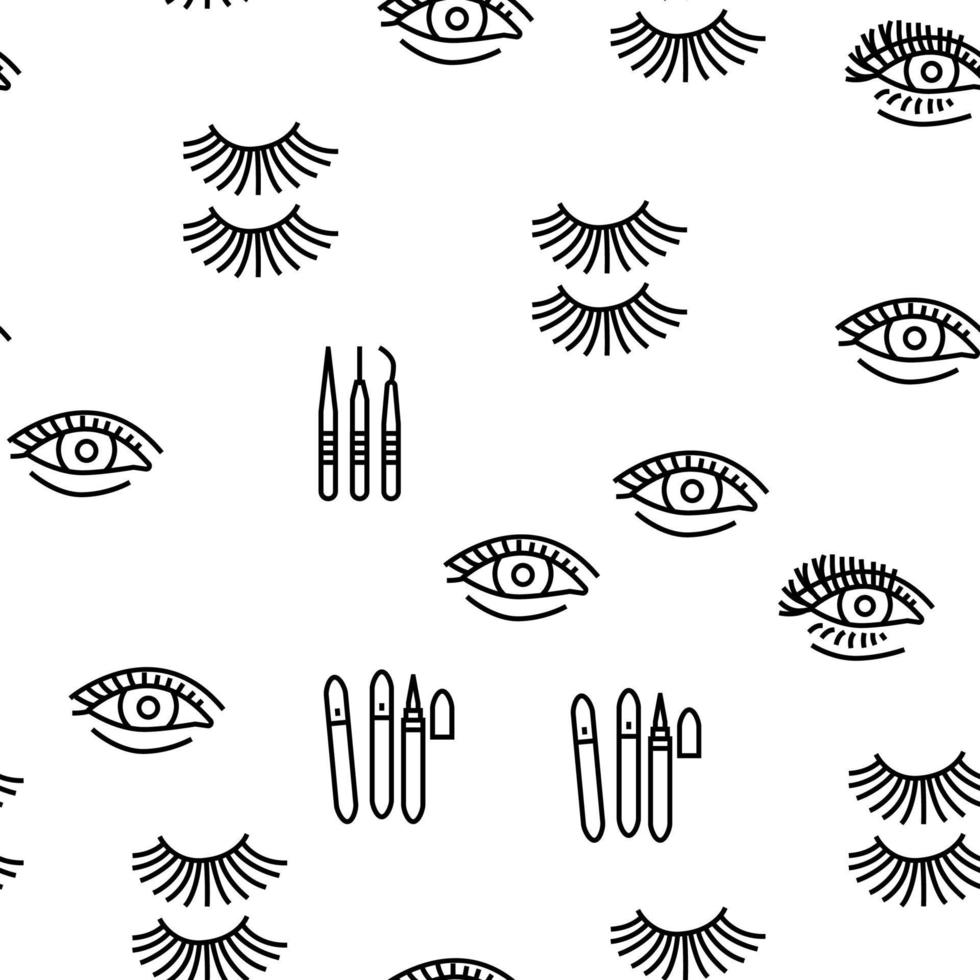 Eyelashes Extension Vector Seamless Pattern