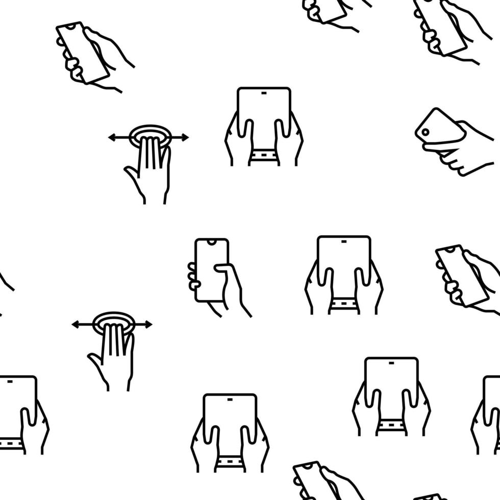 Smartphone Gesture Vector Seamless Pattern