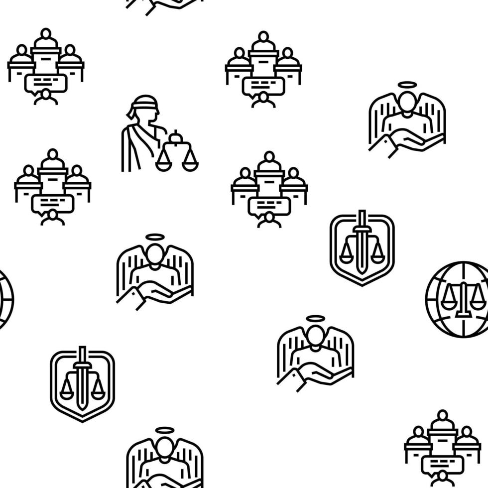 Law Notary Advising Vector Seamless Pattern