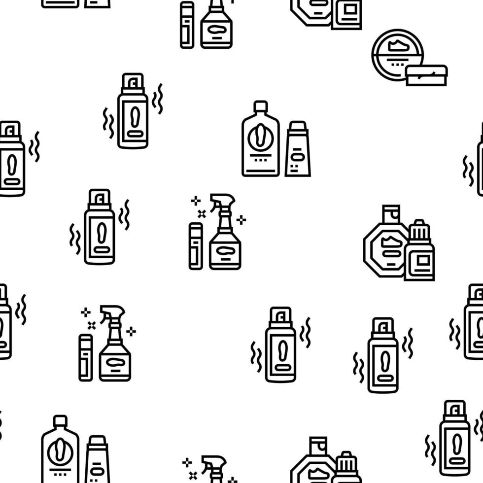 Shoe Care Accessories Vector Seamless Pattern