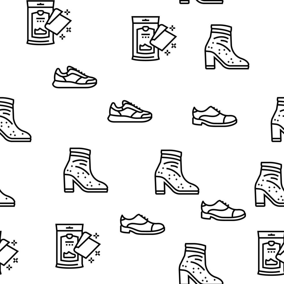 Shoe Care Accessories Vector Seamless Pattern