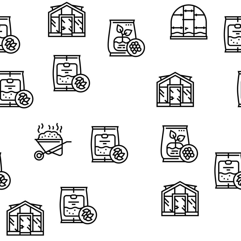 conjunto de iconos de colección de equipos de jardinería vector