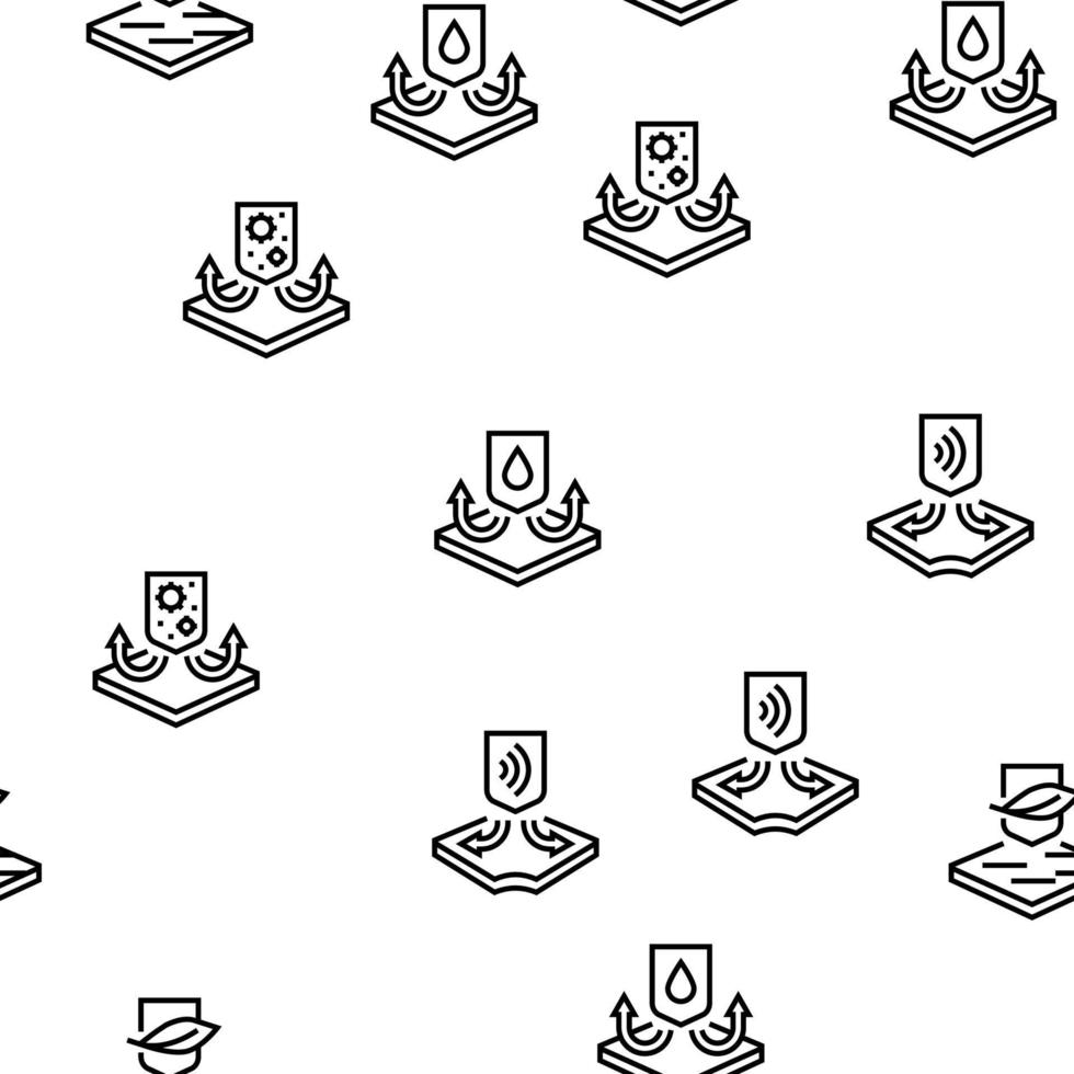 Fabrics Properties Collection Icons Set Vector