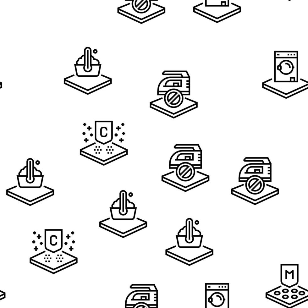 Fabrics Properties Collection Icons Set Vector