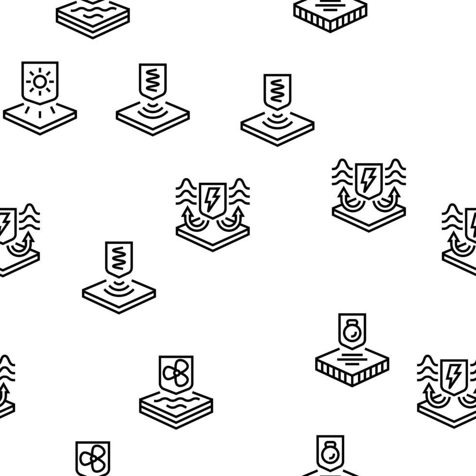 Fabrics Properties Collection Icons Set Vector