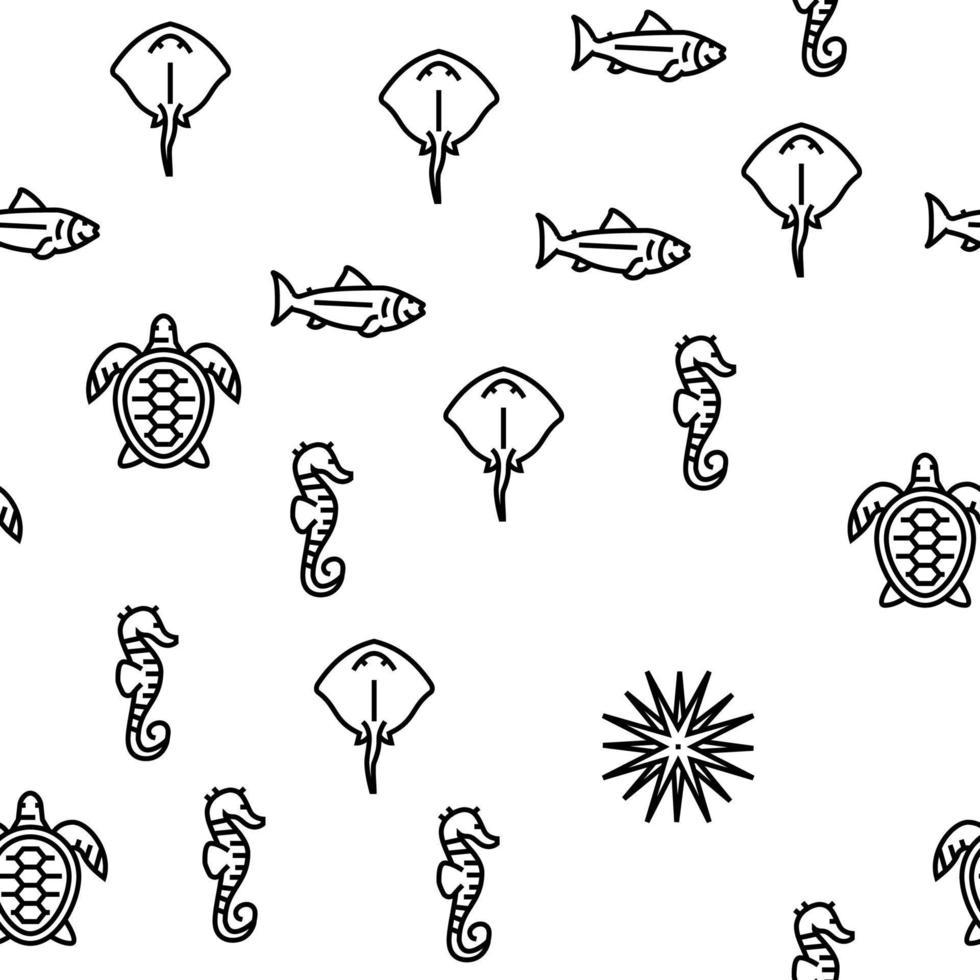 Ocean Underwater Life Vector Seamless Pattern