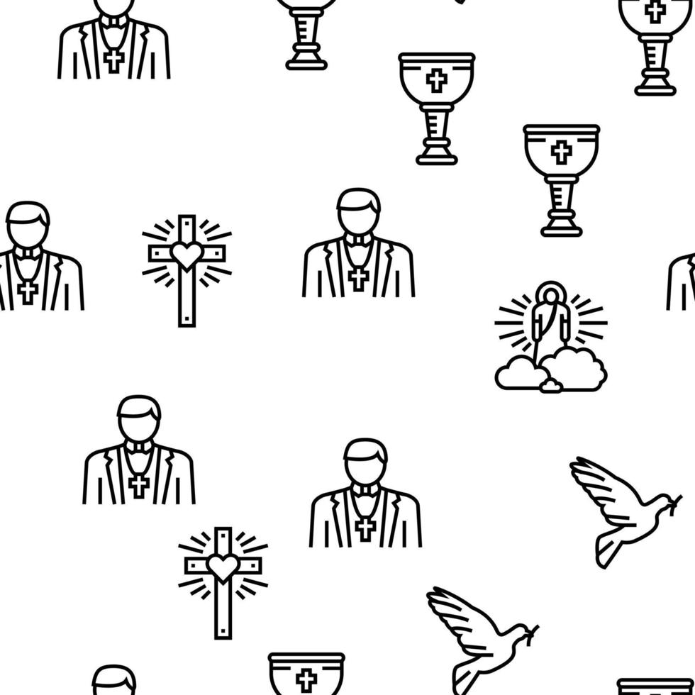 Christianity Religion Church Vector Seamless Pattern