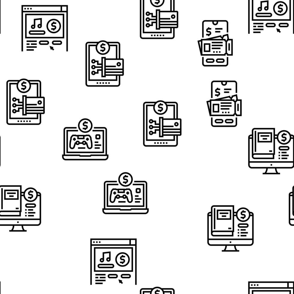 Shopping Online App Vector Seamless Pattern