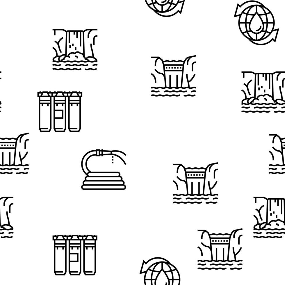 Water Purification Vector Seamless Pattern