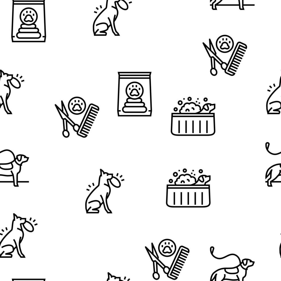 Dog Domestic Animal Vector Seamless Pattern