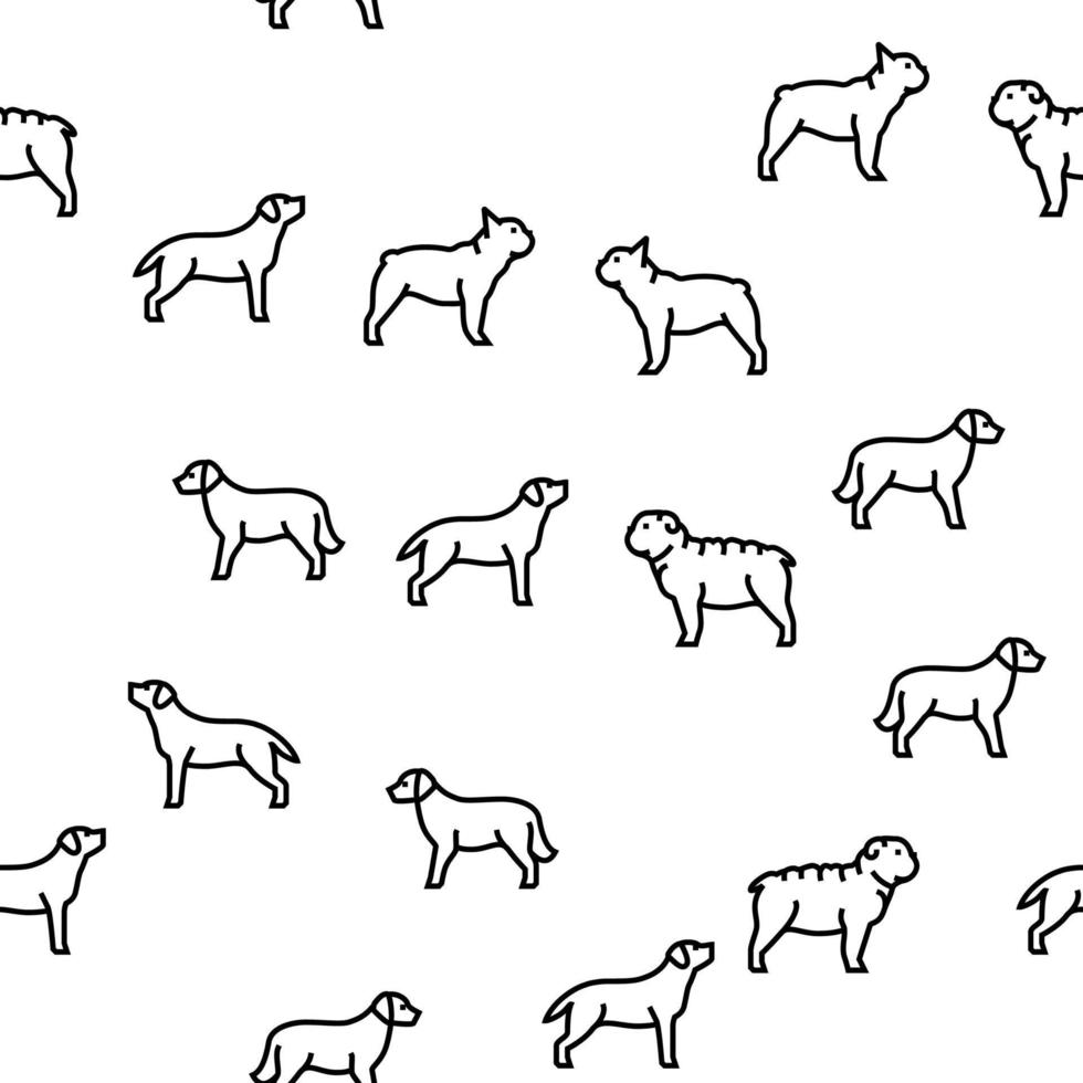 Dog Domestic Animal Vector Seamless Pattern