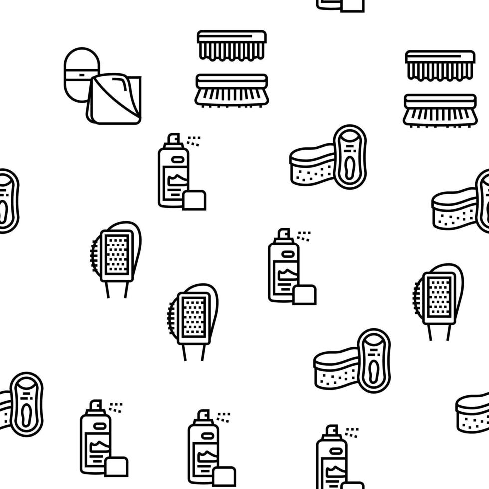 Shoe Care Accessories Vector Seamless Pattern