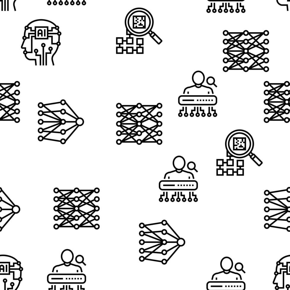 Neural Network And Ai Vector Seamless Pattern